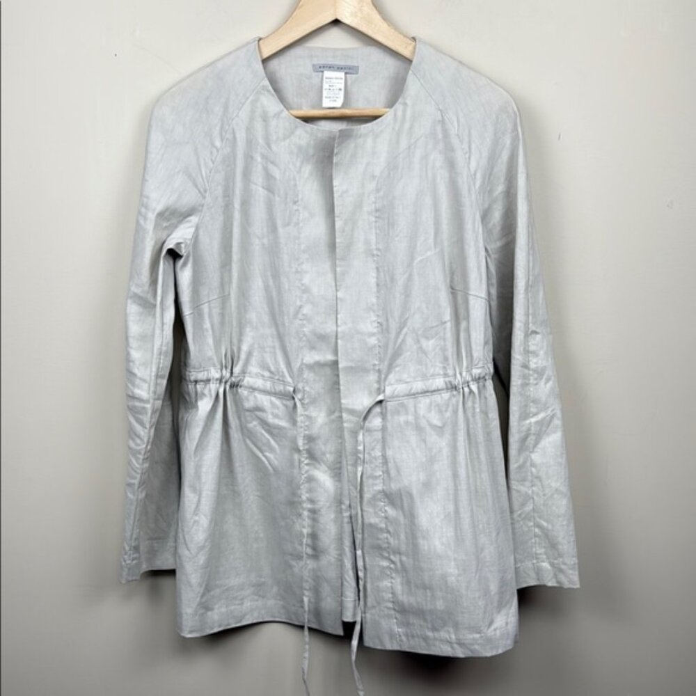 SARAH PACINI Women's Light Gray linen Jacket small